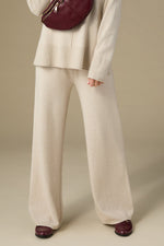 Heavenly-Luxe Wide Leg Bottoms S/M Oatmeal