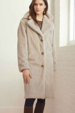Lenore Textured Faux Fur Coat L/XL Cement