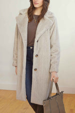 Lenore Textured Faux Fur Coat S/M Cement