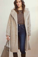 Lenore Textured Faux Fur Coat XS Cement