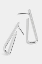 Pin Drop Hoop Earrings Silver