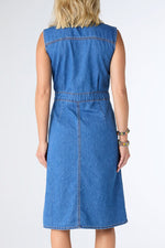 Raleigh Sleeveless Denim Dress Medium Denim Extra Small