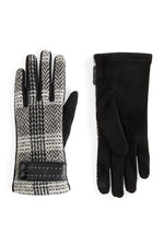 Zig Zag Plaid Touchscreen Gloves Black