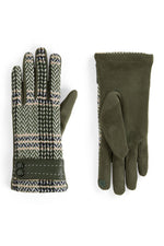 Zig Zag Plaid Touchscreen Gloves Olive
