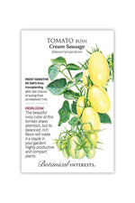 Botanical Interests Cream Sausage Bush Tomato Seeds