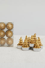 Round Tree Tealights 1.5" Gold Set of 9