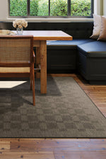 Dash & Albert Walker Modern Checked Washable Rug 2'x3' Charcoal