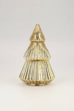 Glass Christmas Tree 10.5"x6" Gold