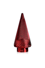 Glass Christmas Tree 6"x 10" Red & Shiny