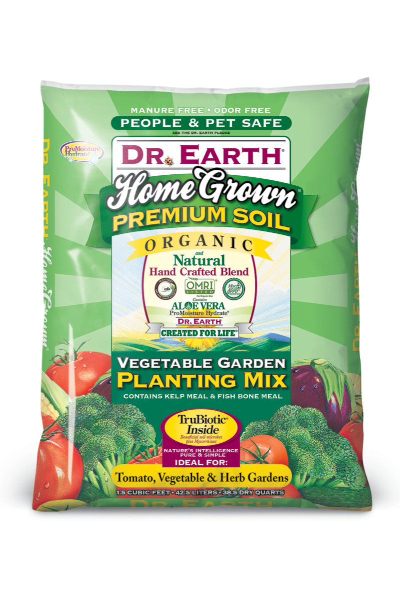 potting soil or potting mix for vegetables Dr. Earth Home Grown Organic Vegetable Garden Planting Mix 1.5 cu ft – Chalet