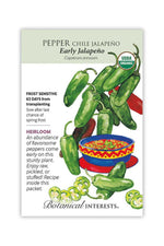 Botanical Interests Early Jalapeno Chile Pepper Organic Seeds