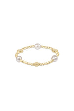 enewton Signature Cross Admire Pearl Pattern 3mm Bead Bracelet Gold