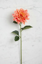 Faux Dahlia Spray 27" Two Tone Coral