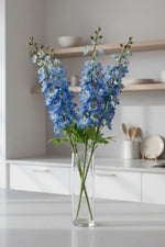 Faux Delphinium Spray 32" Blue & Green