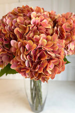 Faux Hydrangea Stem 27.6" Coral