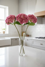 Faux Hydrangea Stem 18.5" Pink