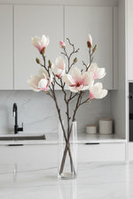 Faux Magnolia Spray 19" Pink Blush