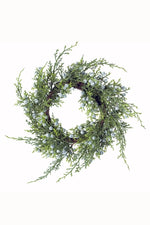 Faux Oregon Juniper Candle Ring 3" Grey & Green