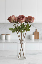 Faux Rose Dutchess Bud Stem 21.5" Cream & Lavender
