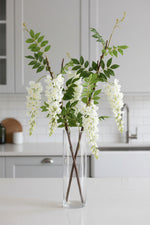 Faux Wisteria Stem 47" White