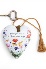 Demdaco Follow Your Heart it Knows Where To Go Wildflowers Art Heart