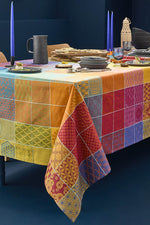 Garnier-Thiebaut Mille Hana Coated Tablecloth 69"x69" Floralies