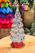 LED Shimmer Tree 12.25" Clear with Multicolor Lights