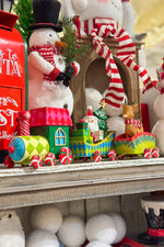 Christmas Train With Santa & Reindeer Set of 3