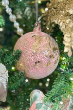 Filigree Ball Ornament 4.75" Pink Gold