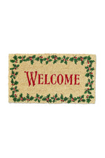 Welcome Holly Leaf Coir Doormat