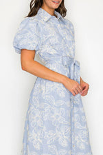 Bluebell Garden Stripe Midi Dress Large