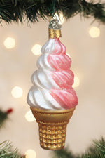 Strawberry Swirl Soft Serve Ornament