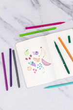 Paperage Felt Tip Fine Liner Pen 12 Pack Bright