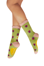 Powder Design Women's Ankle Socks Lovely Ladybirds Fern