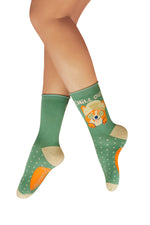 Powder Design Women's Ankle Socks Chilled Corgi Fern