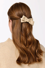 Shiraleah Faux Leather Bow Clip Sand