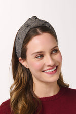 Shiraleah Tweed Bow Headband Charcoal