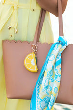 Shiraleah Lemon Zip Pouch Charm Key Ring
