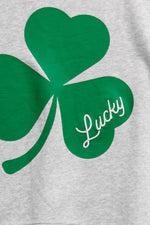 Shiraleah Shamrock "Lucky" Relaxed Sweatshirt MD Grey