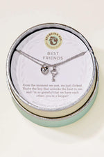 Spartina Sea La Vie Best Friends Heart Key Necklace Silver 2 piece set