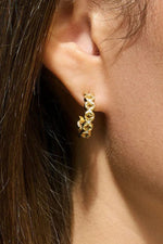 Spartina Splash Collection Bridge Street Hoop Earrings 18mm White Opal