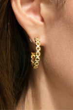 Spartina Splash Collection Bridge Street Hoop Earrings 30mm White Opal