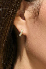 Spartina Splash Collection Shine On Pave Hoop Earrings 12mm Crystal