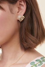 Spartina Woven Heart Earrings Crystal