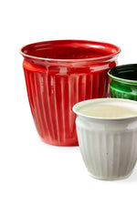 Merry Enamel Planter Large Red