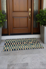 Summer Living Stripe Coir Mat 30"x 17" Blue Multi