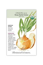 Botanical Interests Texas Early Grano Bulb Onion Organic Seeds