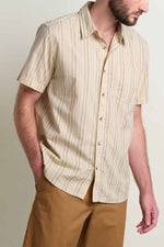 Toad & Co. Fletch Shirt M Salt Vertical Print