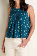 Toad & Co. Women's Manzana Pin Tuck Tank M Midnight Print