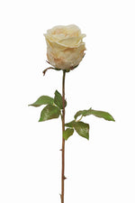 Faux Rose Dutchess Bud Stem 21.5" Beige